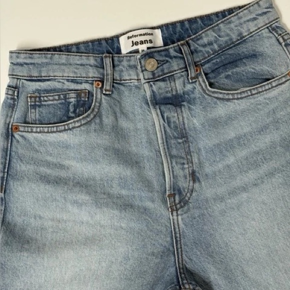 Reformation Cynthia Stretch High Rise Straight Denim Jeans Size 38 (New) - Picture 1 of 10